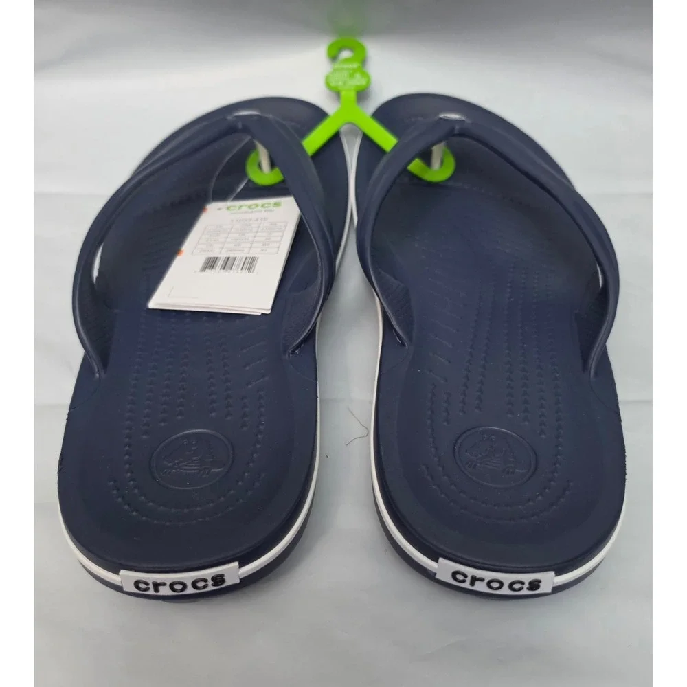 Crocs Crocband Flip Unisex M10 W12 Navy Blue Sporty Sandals 11033-410